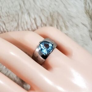 Sterling Trillion Topaz Ring